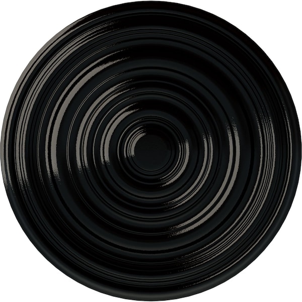 Ekena Millwork Carton Ceiling Medallion (For Canopies up to 2 5/8"), Hand-Painted Black Pearl, 12 5/8"OD x 1"P CM13CABPS - main